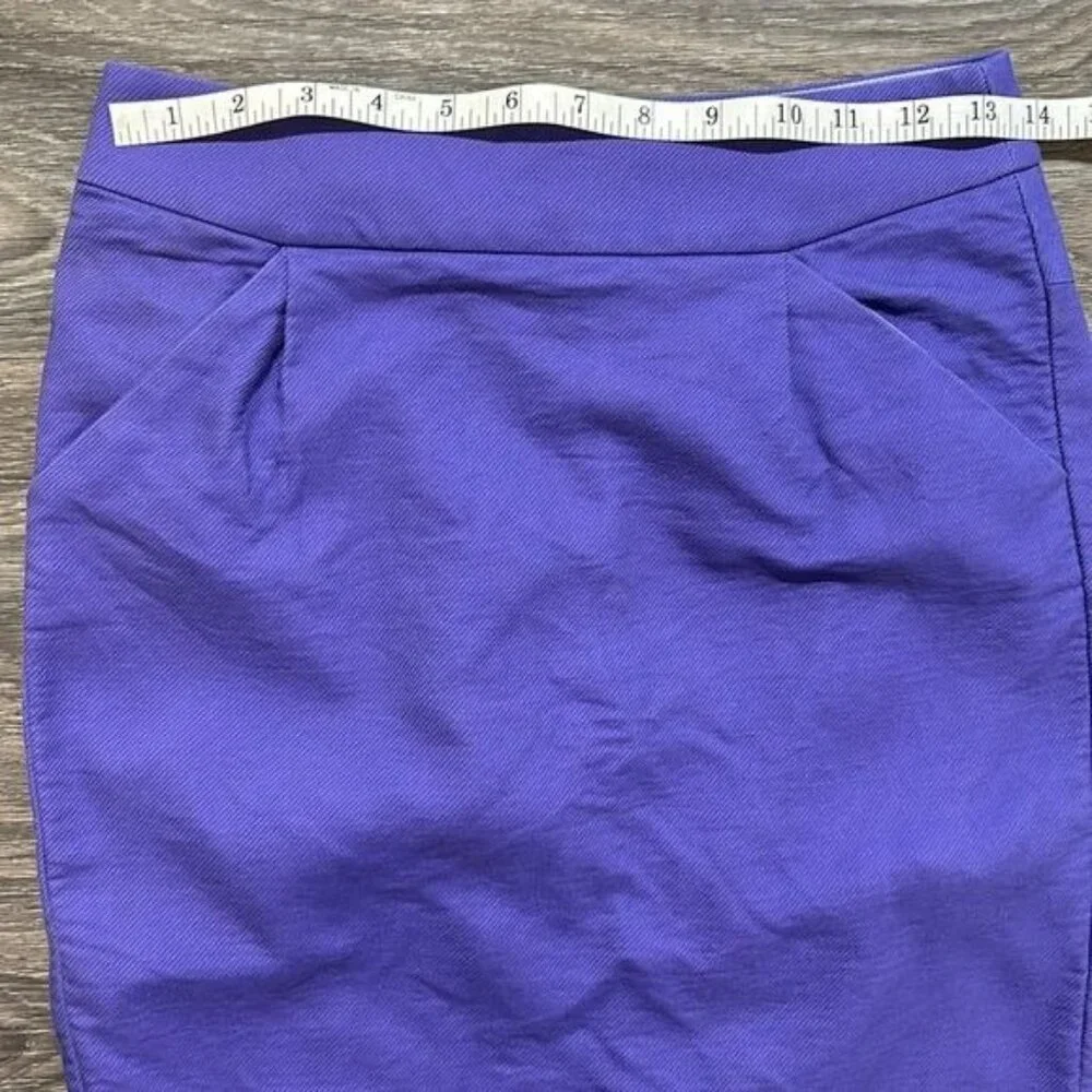 J. Crew Pencil Skirt 0 Lilac Lavender Light Purple Cotton Twill Spring Twee